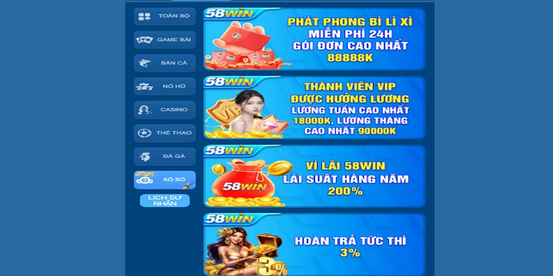 Xổ số 58WIN là lựa chọn hàng đầu của người chơi nhờ những ưu thế nổi bật